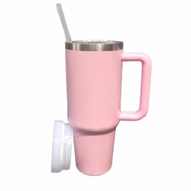 Imagem de Copo Caneca (1200 ml) Térmica Inox com Alça e Canudo -