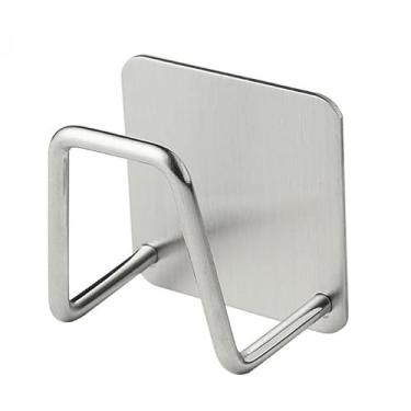 Imagem de Gancho Suporte Porta Esponja Aço Inox Adesivo para Pia Parece Cozinha(1)