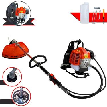 Imagem de Roçadeira Costal Multifuncional Terra GRC430 À Gasolina 2T 43cc 1,7HP Completa Com 2 Opções de Corte Com Lâmina 40 Dentes de Vídea + Carretel Nylon