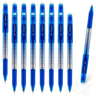 Imagem de M&G Canetas apagáveis, 15 peças de canetas de gel apagáveis de tinta azul, tampa
