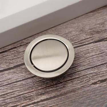 Imagem de Redondo, com anel de puxar, alça embutida, 1 peça de puxadores ocultos tatami invisível para porta de armário ferragens para gaveta de guarda-roupa de armário (F)