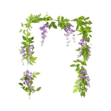Imagem de Guirlanda De Flores De Wisteria Artificial De 180cm Plantas Falsas Par