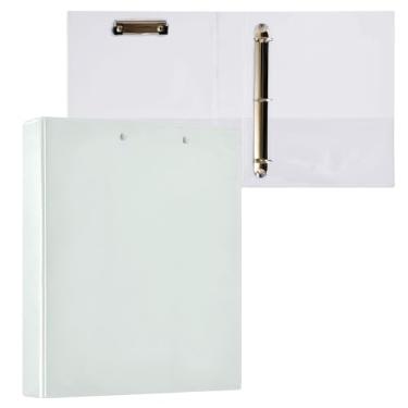 Imagem de Pasta para prancheta creme menta com três anéis com prancheta de perfil, organizador de fichário de 2,5 cm para tamanho carta (21,6 cm x 28 cm), 1 pacote