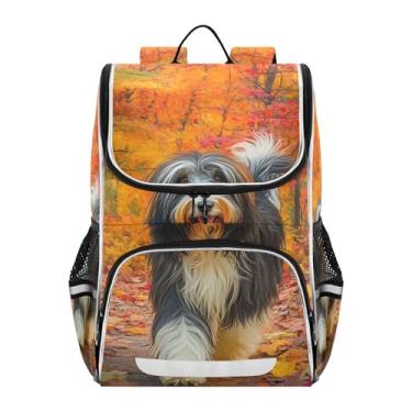 Imagem de Joisal Kids Girls' Backpack Student Large Back to School Bag Personalized Mermaid Book Bags Elementary School Boys Backpacks Cool Bearded Collie Fall Leaves Park