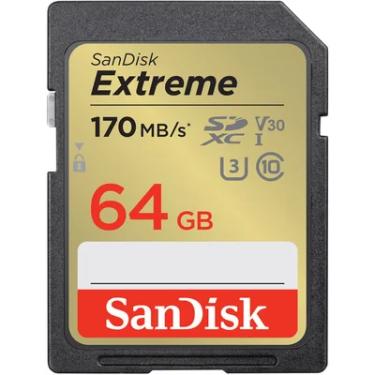 Imagem de Cartão Sdxc 64GB, Sandisk Extreme 4k 170mb/s Uhs-i,V30, U3,Classe 10