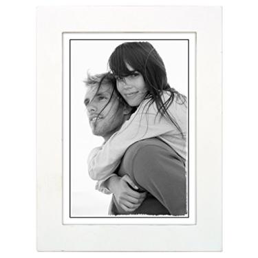 Imagem de Malden International Designs Moldura de madeira clássica linear, comporta imagem 5x7, branca