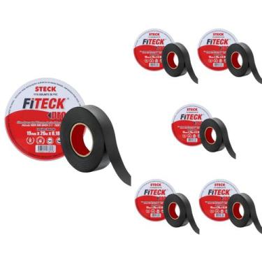 Imagem de 6 Fita Isolante Preta Steck 20 Metros 750V 0.19mm SFT1820