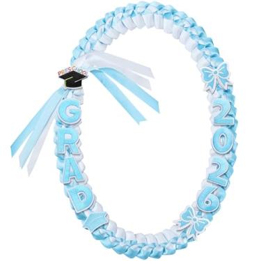 Imagem de Hotop Colar Leis com fita de formatura infantil para pré-escola classe de 2026, 128 cm trançado duplo pré-escolar para meninos e meninas, about 47 inches/ 120 cm in perimeter, Poliéster, Sem Pedra