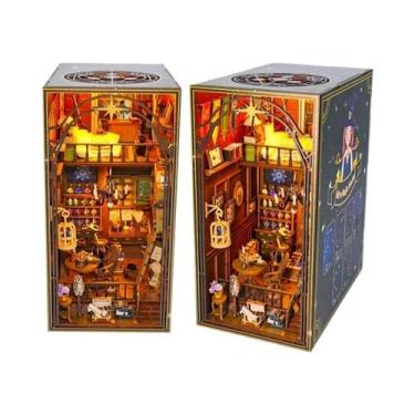 Imagem de Miniatura DIY De Madeira: Nicho De Livros, Figuras De Casa De Bonecas,