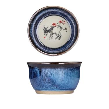 Imagem de Xícara de chá de transformação de forno de doze zodíacos de cerâmica chinesa, com capacidade de 567 g. Tamanho: 5,8 * 3,8 cm-A8