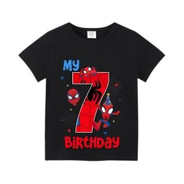 Imagem de Camiseta De Verão Infantil Do Homem-Aranha, Estampa Digital De Desenho