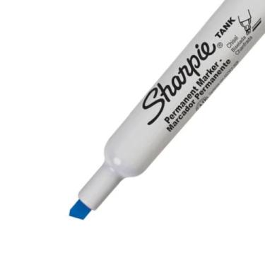 Imagem de Kit 3 Pincel Marcador Permanente Tank Sharpie Pontachanfrada, Azul