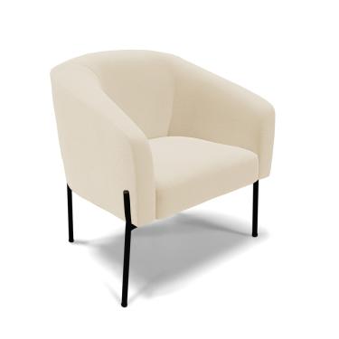 Imagem de Cadeira Sala de Jantar Pé de Ferro Preto Stella Linho D03 - D'Rossi