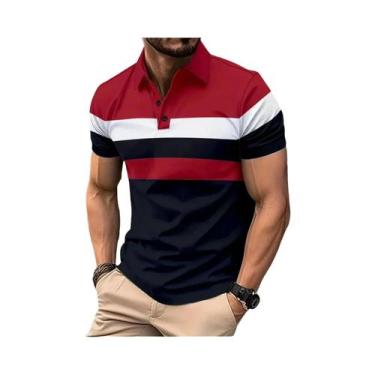 Imagem de Camisa Polo Masculina De Verão Casual, Fashionável, Macia E Confortáve