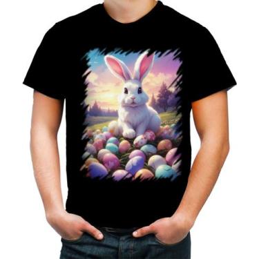 Imagem de Camiseta Colorida Coelhinho da Páscoa com Ovos de Páscoa 3 - Kasubeck 