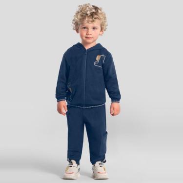 Imagem de Conjunto infantil em moletom com estampa de ursinho Brandili