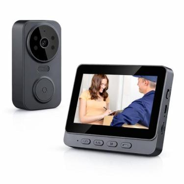 Imagem de Interfone Com Camera Video Porteiro Sem Fio Tela 4.3 Premium - VLPECOM