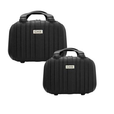 Imagem de Conjunto Frasqueira Viagem Rígida Necessaire Organizador Mão Bagagem L