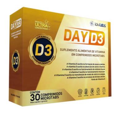 Imagem de Vitamina D3 2.000UI c/30 Comprimidos Day D3 IDN LABS 30 Dias