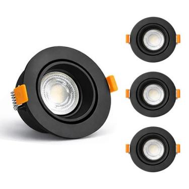 Imagem de 3 Spot Recuado Embutir Luminária + Lâmpada Led Mr16 Dicroica Gu10 Redo