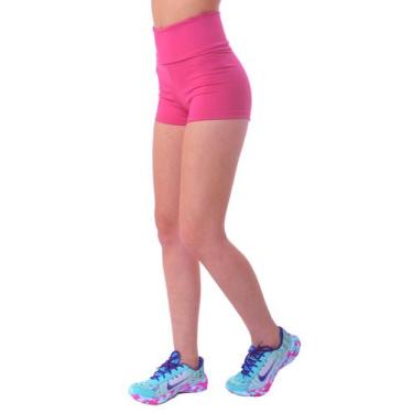 Imagem de Shorts Curto Rosa Fitness Feminina Suplex Cintura Alta PP - NETTUNO, F