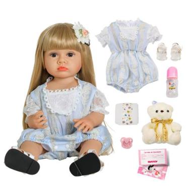 Imagem de Bebê Reborn Boneca Realista Brastoy Original Acessórios Completos Corp