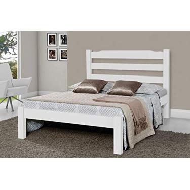 Imagem de Cama de Casal Veneza de Madeira Maciça Tauari - Cor Branco