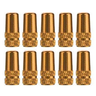 Imagem de Tampa da válvula da bicicleta, tampa da haste da válvula do pneu, 10 peças 6g bicicleta para bicicleta(ouro)