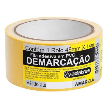 Imagem de Fita Demarcação de solo 48mm x 14m Amarela c/1 uni - Adelbras