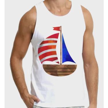 Imagem de Camiseta Masculina Regata Barco A Vela Colorida