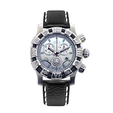 Imagem de Gallucci Relógio de pulso de quartzo cronógrafo esportivo masculino com data, segundos pequenos e fecho de dobra única, Prata, Esportivo, exclusivo