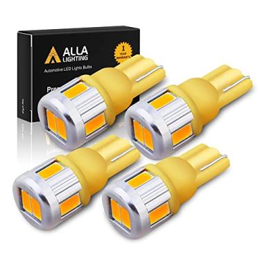 Imagem de Alla Lighting Lâmpada de LED 4x 194, amarelo âmbar super brilhante 194NA 175 168 2825 W5W T10 Wedge SMD marcador lateral, mapa interno, domo, luzes porta-malas