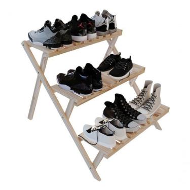 Imagem de Prateleiras Dobráveis Organizadoras De Sapatos Madeira Pinus