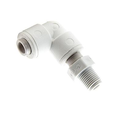 Imagem de Parker PP6MES6-pk10 Verdadeiro Veda o Empurrar para Conectar Todo Pl stico Compat vel com a FDA, Tubo a Tubo, Polipropileno, Cotovelo Girat rio de 90 graus, 9,5 mm (pacote com 10)
