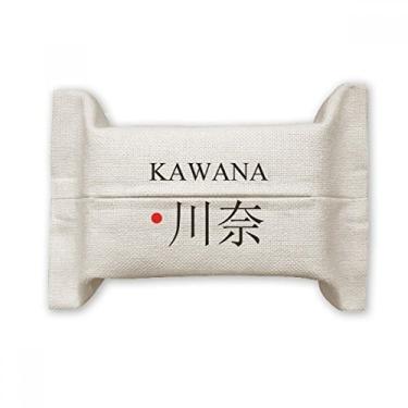 Imagem de Bolsa de linho de algodão com bandeira do sol vermelha da Kawana com nome da cidade japonesa