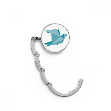 Imagem de Gancho de mesa com padrão de pombo abstrato de origami verde extensão dobrável