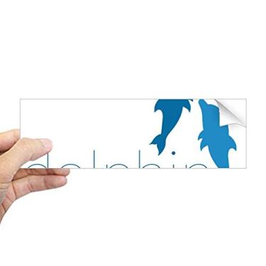 Imagem de Blue Ocean Docile Adesivo retangular de dois golfinhos para janela para notebook