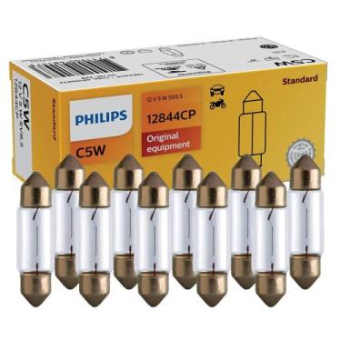 Imagem de Kit 10 Lâmpada Philips Torpedo C5w10,5X43 5W 12V 43mm Sv8,5 Acessório