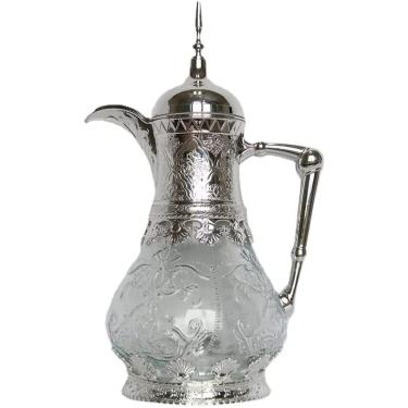Imagem de Moroccan Teapot 1.6 L, Teapot Made Of Brass, With Integrated Filter, Traditional Model, Arabic Jug, Tea Maker, Tea Warmer,Prata,Constructive23