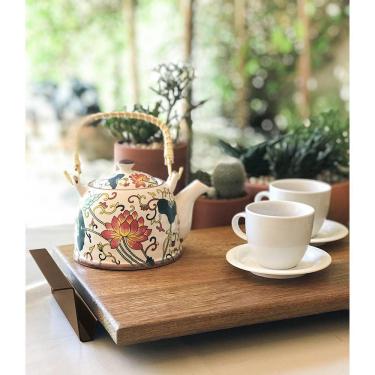 Imagem de Bandeja em Madeira Decorativa para Café Linha Nexo 50x30cm - Corten
