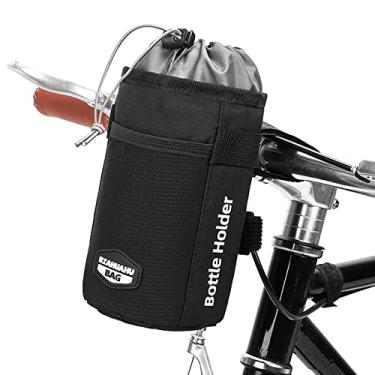 Imagem de HUIOP Suporte para garrafa de água de bicicleta, guidão de bicicleta, bolsa térmica para armazenamento de bebidas/bebidas, bolsa para bicicleta, carrinho de bebê,bolsa de guidão de bicicleta