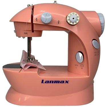 Imagem de Mini Máquina De Costura Rosa Portátil Bivolt Com Pedal Acessórios Luz Led Cortador de Linha Barbie Pink Lanmax