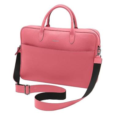 Imagem de Mariart Sampa Bolsa Pasta Transversal Feminina de Couro Bovino Legítimo (Goiaba)