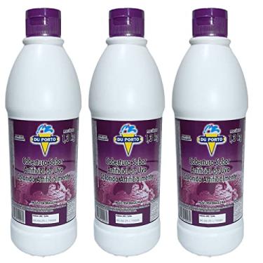 Imagem de Cobertura Para Sorvetes Sobremesas Kit 3 Potes Alto Rendimento (Uva)