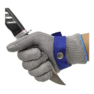 Imagem de LCYDMJ Luvas resistentes a cortes de fio de aço metálico para cozinha açougueiro jardinagem luvas de trabalho, à prova de ferrugem e durável (Tamanho : 6 peças/GGGG)