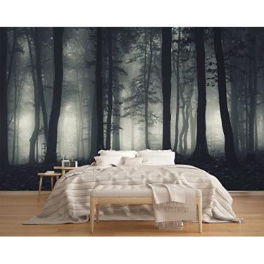 Imagem de MFWFM Papel de parede floresta nebulosa floresta tropical árvores natureza paisagem mural de parede (não descasque n' stick)