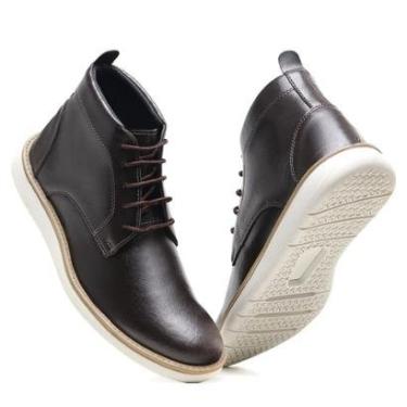 Imagem de Bota Oxford Masculina com Cadarço Social Sport Fino Acabamento Brilhante Bico Fino Homem Moderno-Masculino