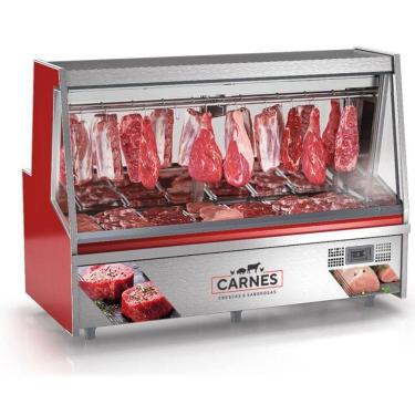 Imagem de Balcão Frigorífico Premium Turino Sem Depósito Gatp200a Gelopar Expositor De Carnes Vermelho 220v