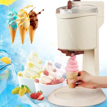 Imagem de Máquina de Sorvete, Máquina de Sorvete Soft Serve, Sorveteira, Gelato, Máquina de Sorvete, Máquina de Sobremesa Faz Sorvete, Gelato, Sorvete, Tigela de Smoothie, Faz 7-8 Sorvetes