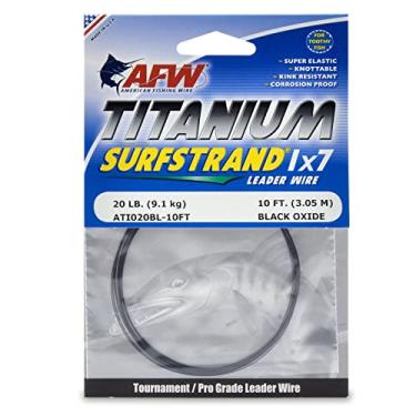 Imagem de American Fishing Titanium Surfstrand Bare 1 x 7 Leader Wire, preto, teste de 9 kg